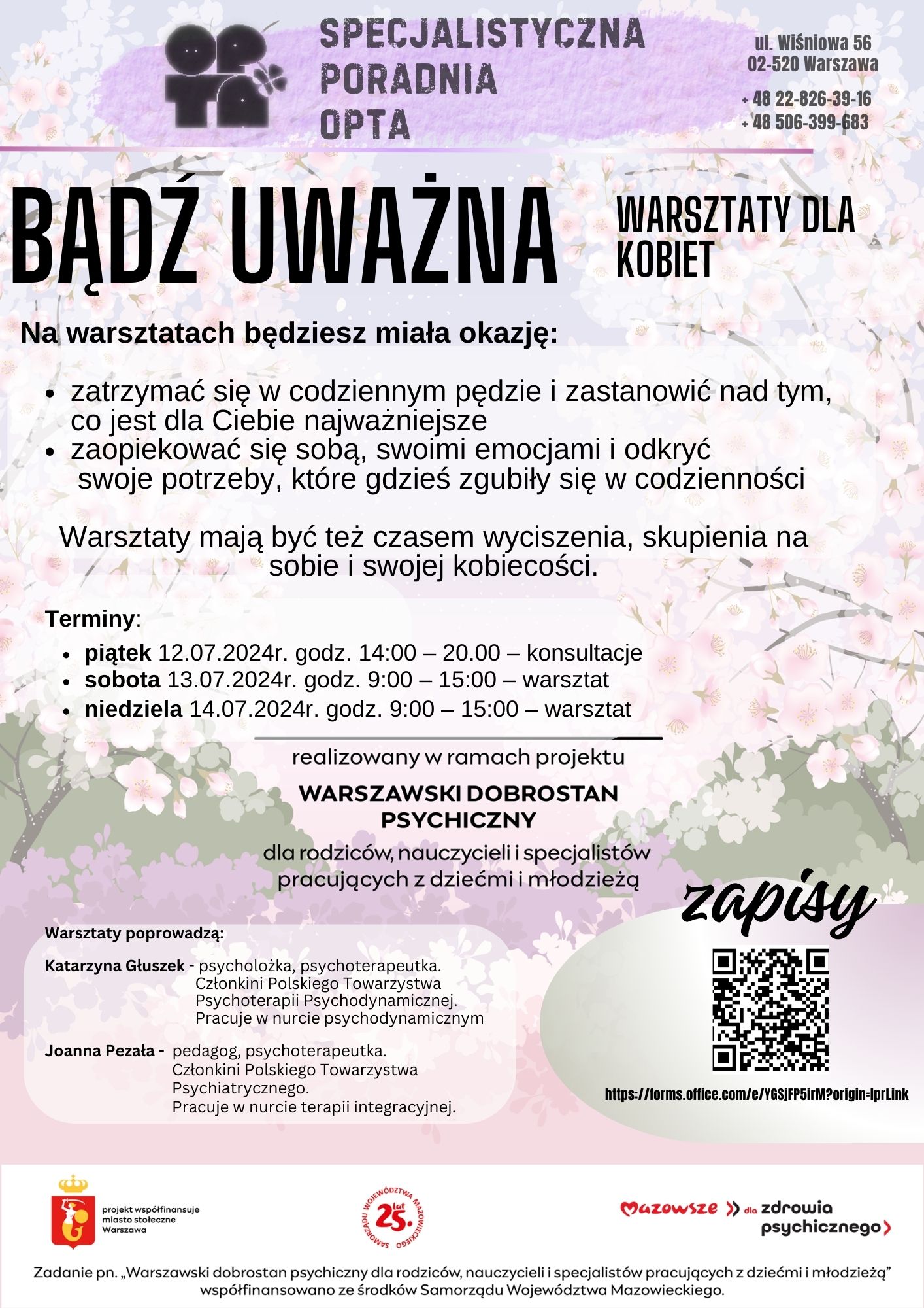Plakat projektu "Bądź uważna"