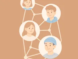 Czterech nastolatków połączonych siecią wsparcia 